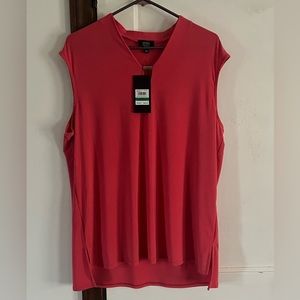 Jones NY sleeveless blouse, fresh berry color, L. NWT